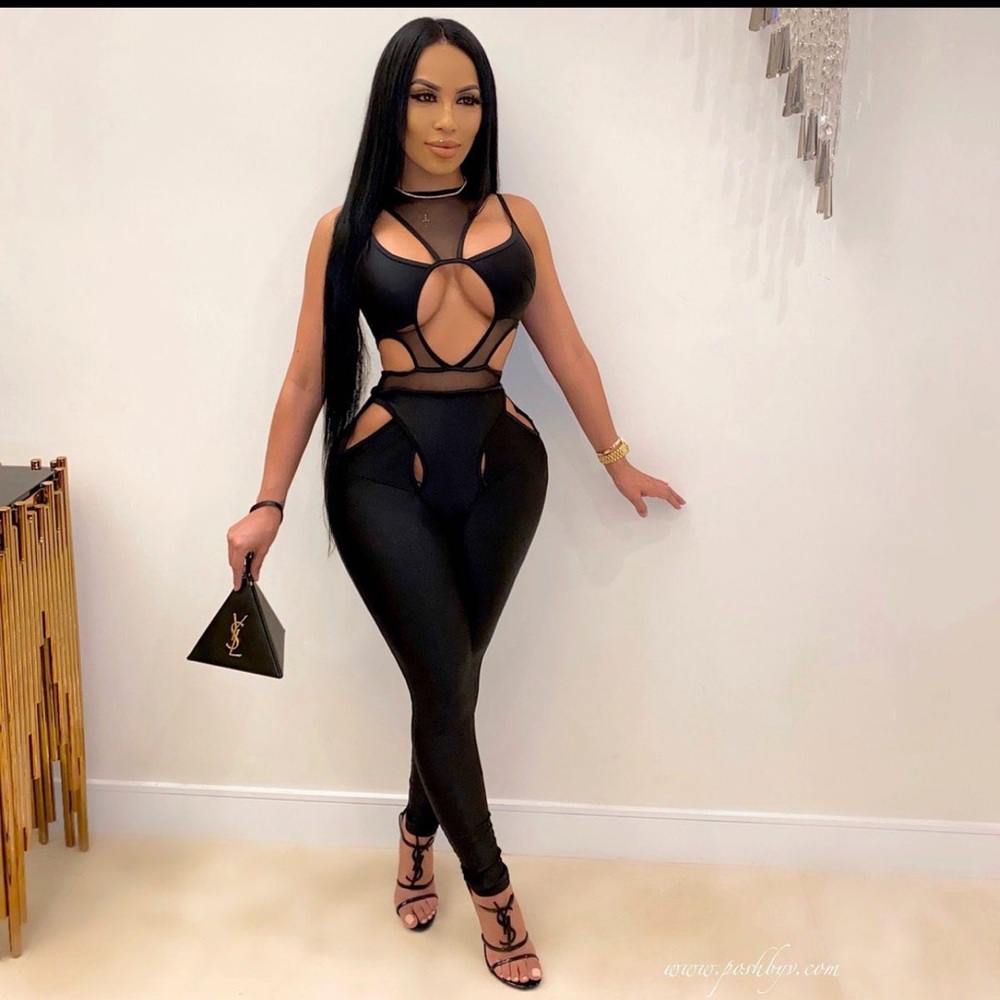 Cut out black jumpsuit